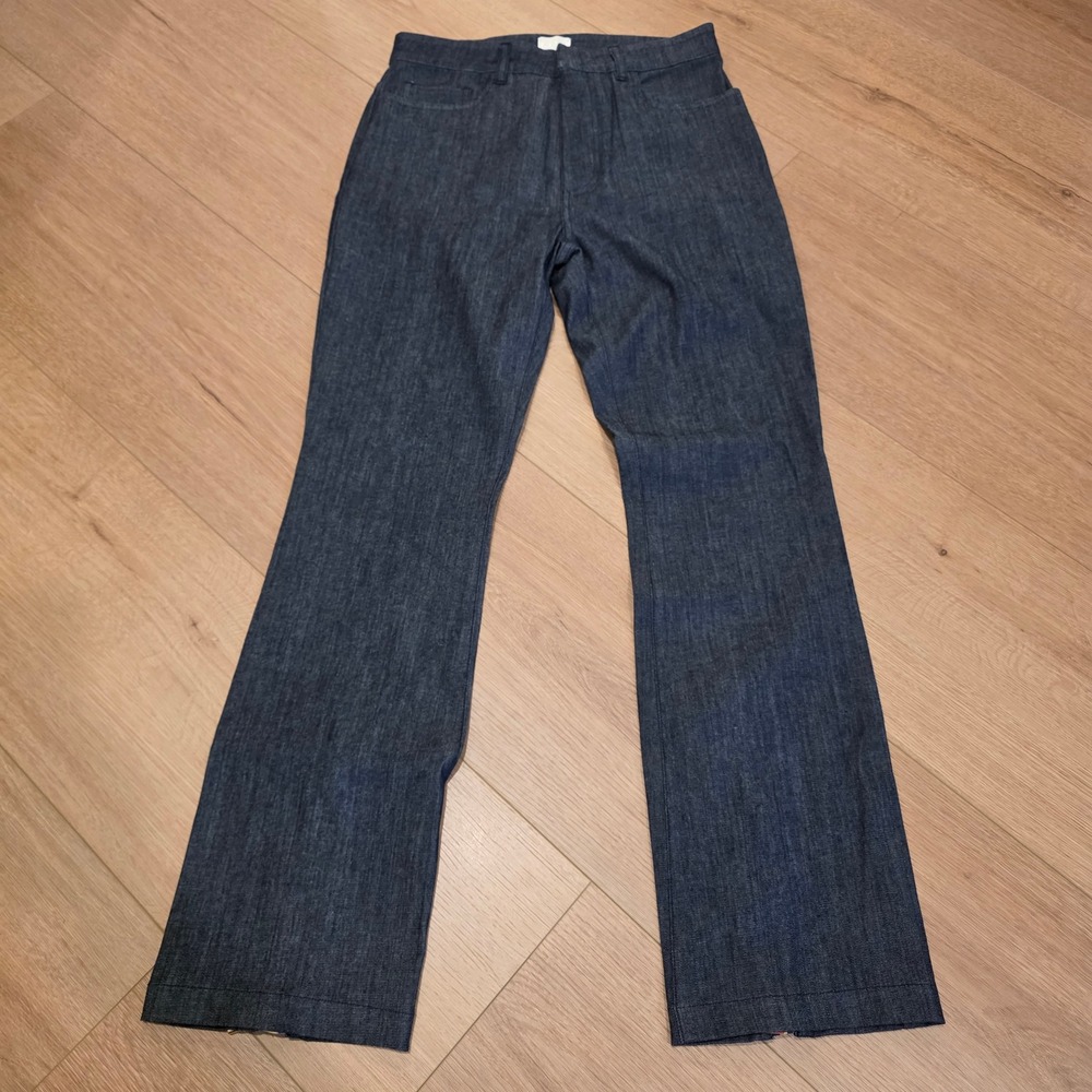 LPC La Peony Clothing Dark Wash Ankle Zip Floral Gusset Denim Jeans Womens 8 USA